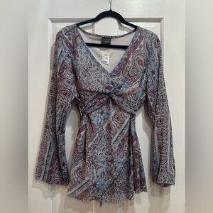 Women's Tailor By B Moss Blue dressy top/blouse sheath XL Minimal Wear